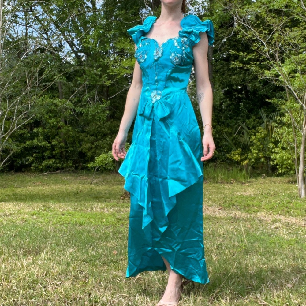 Vintage 80’s Satin Formal Gown